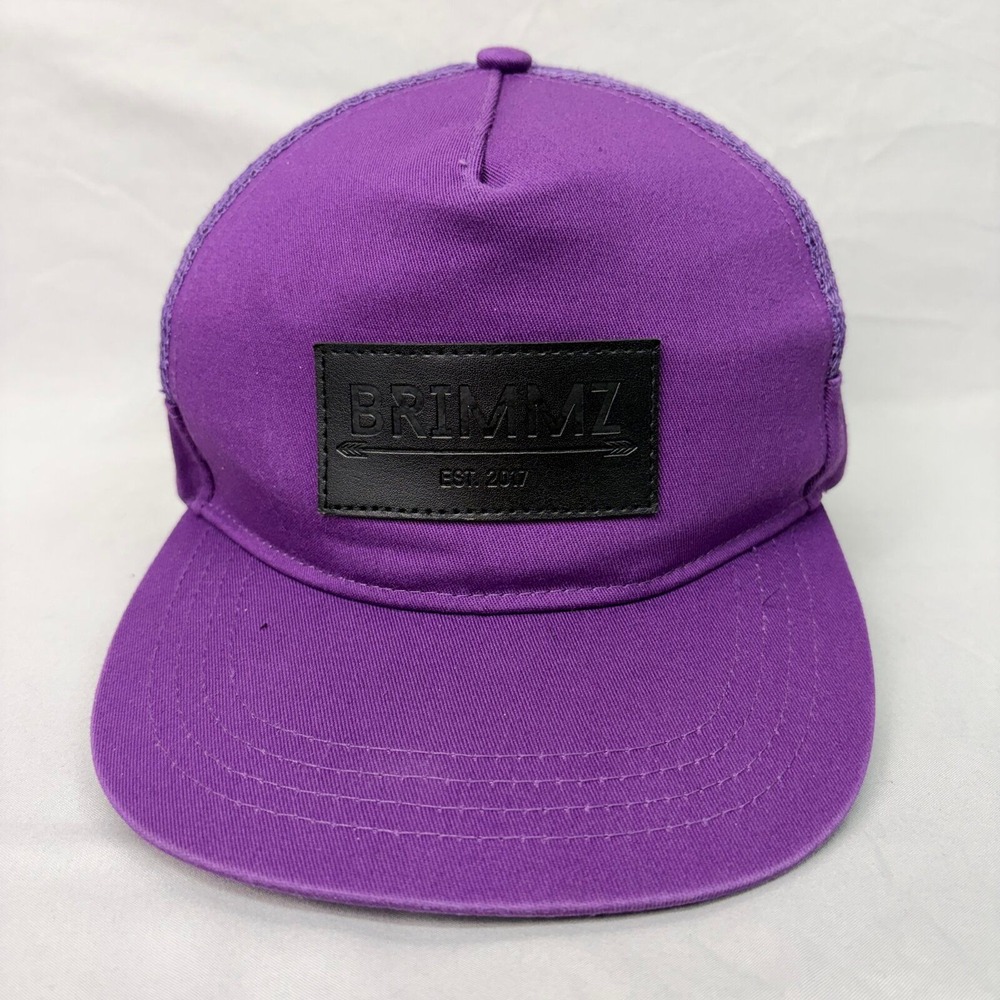Brimmz Trucker Hat Snapback Unisex Large Purple Mesh Back Logo Patch